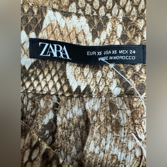 NWOT Zara Snake Print A-Line Button-Front Skirt - Picture 8 of 11
